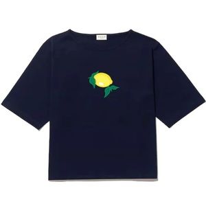 KULE Navy Top with Lemon Graphic Sz XXL Beautiful Quality!